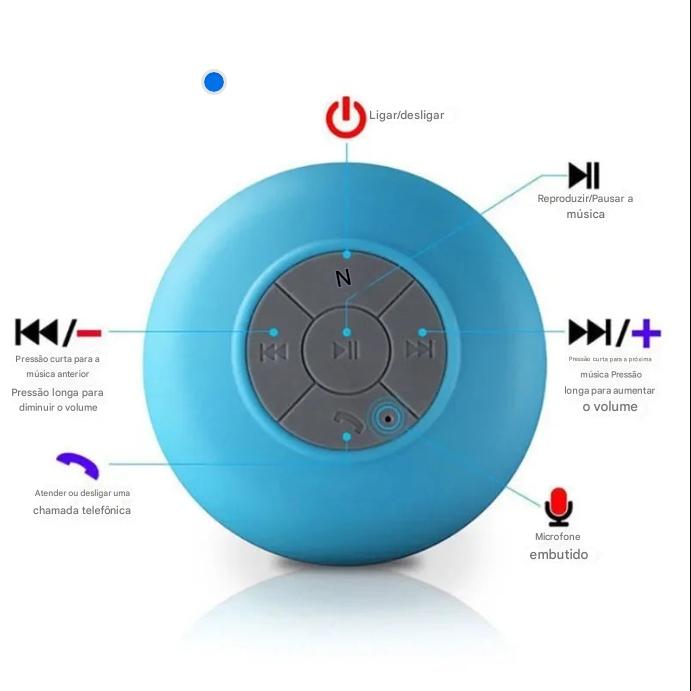 Caixa de Som com Bluetooth a Prova D'água