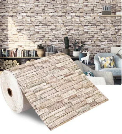 Papel de parede 3D imitação tijolo