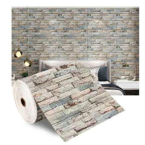 Papel de parede 3D imitação tijolo