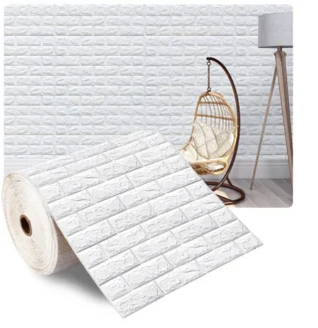 Papel de parede 3D imitação tijolo