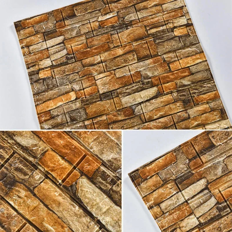 Papel de parede 3D imitação tijolo