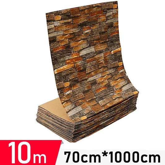 Papel de parede 3D imitação tijolo