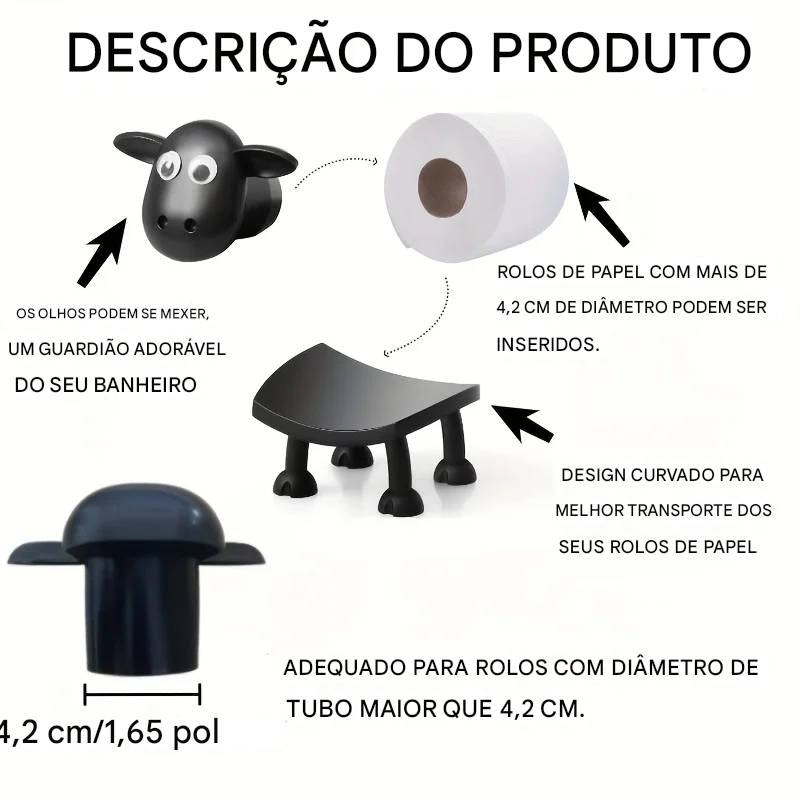 Suporte de Papel Higiênico Decorativo